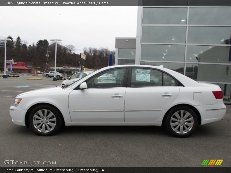 Powder White Pearl / Camel 2009 Hyundai Sonata Limited V6