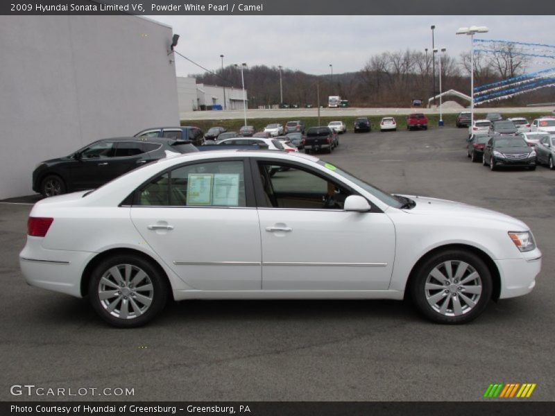 Powder White Pearl / Camel 2009 Hyundai Sonata Limited V6