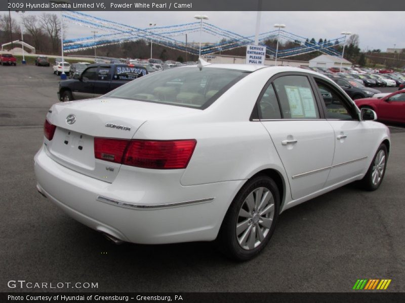 Powder White Pearl / Camel 2009 Hyundai Sonata Limited V6