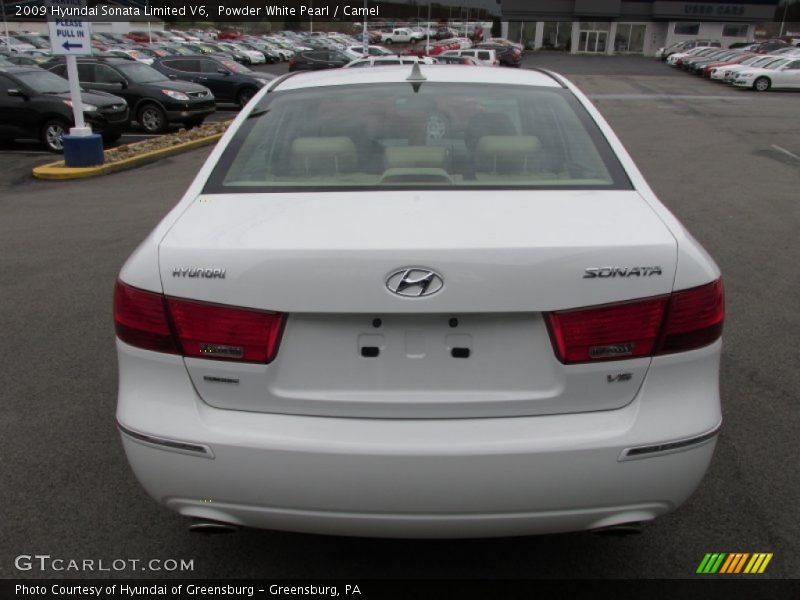 Powder White Pearl / Camel 2009 Hyundai Sonata Limited V6