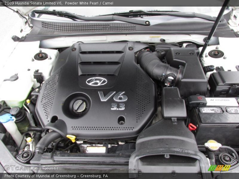 Powder White Pearl / Camel 2009 Hyundai Sonata Limited V6
