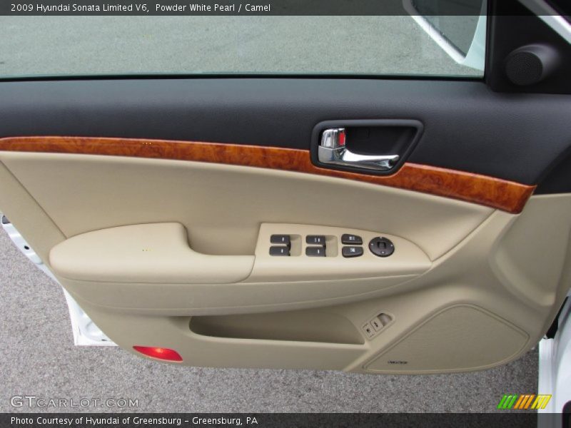 Powder White Pearl / Camel 2009 Hyundai Sonata Limited V6