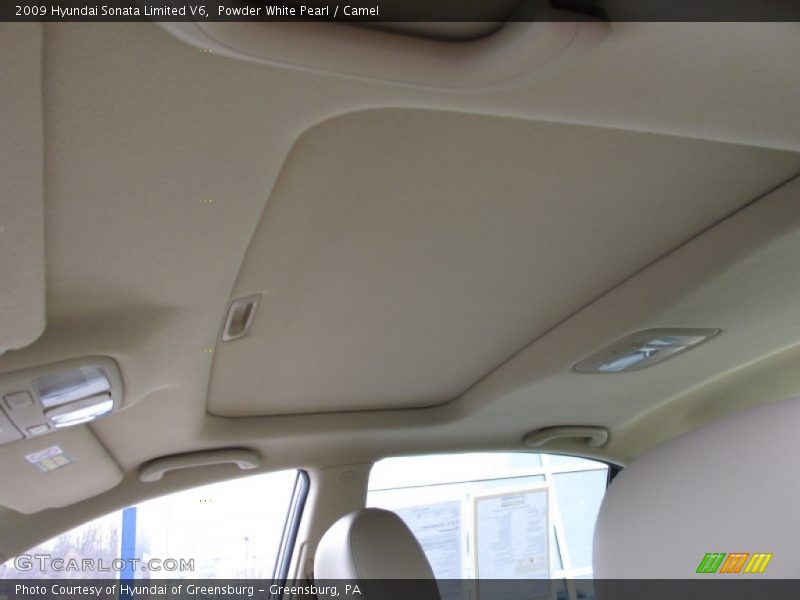 Powder White Pearl / Camel 2009 Hyundai Sonata Limited V6
