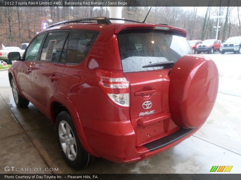 Barcelona Red Metallic / Sand Beige 2012 Toyota RAV4 Limited 4WD