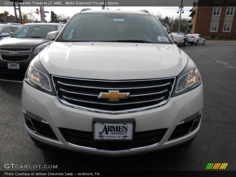 White Diamond Tricoat / Ebony 2013 Chevrolet Traverse LT AWD