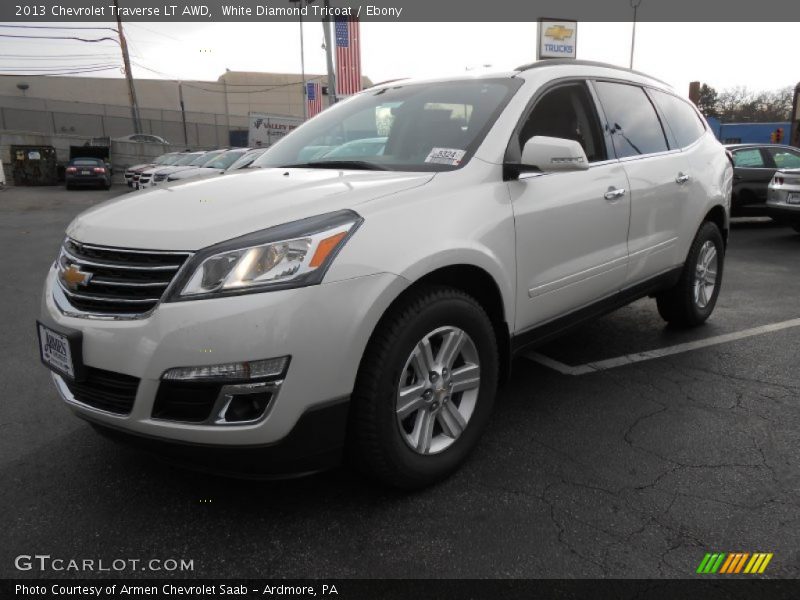 White Diamond Tricoat / Ebony 2013 Chevrolet Traverse LT AWD