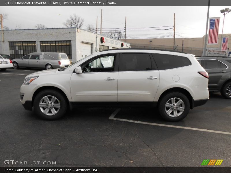 White Diamond Tricoat / Ebony 2013 Chevrolet Traverse LT AWD