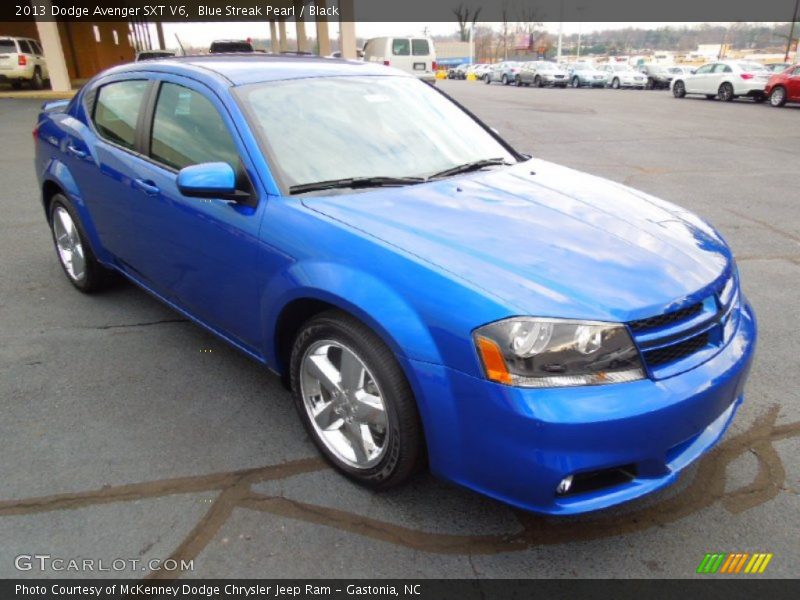 Blue Streak Pearl / Black 2013 Dodge Avenger SXT V6