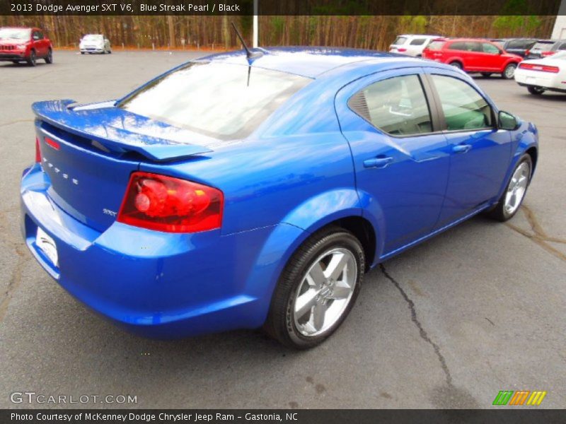 Blue Streak Pearl / Black 2013 Dodge Avenger SXT V6