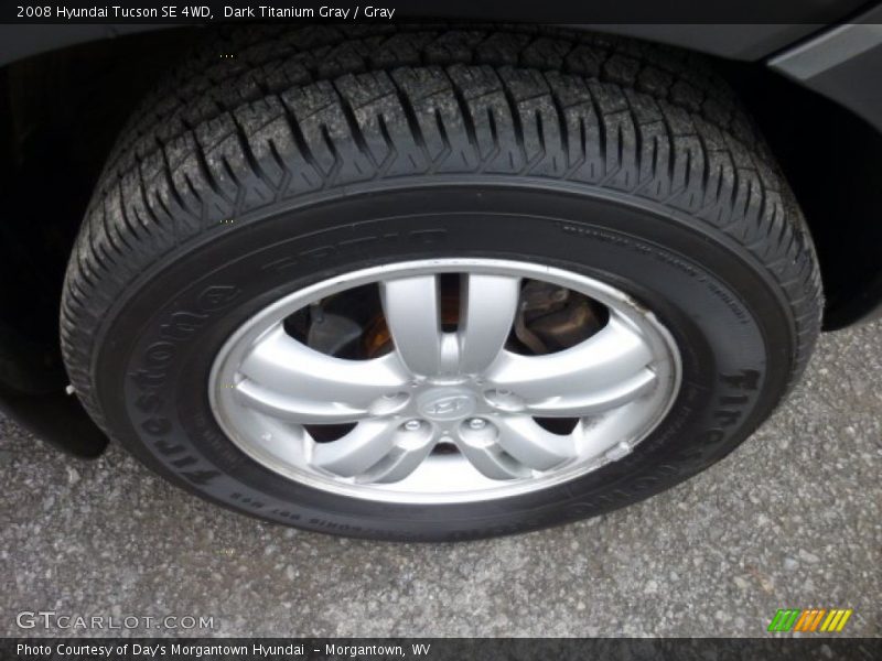 Dark Titanium Gray / Gray 2008 Hyundai Tucson SE 4WD