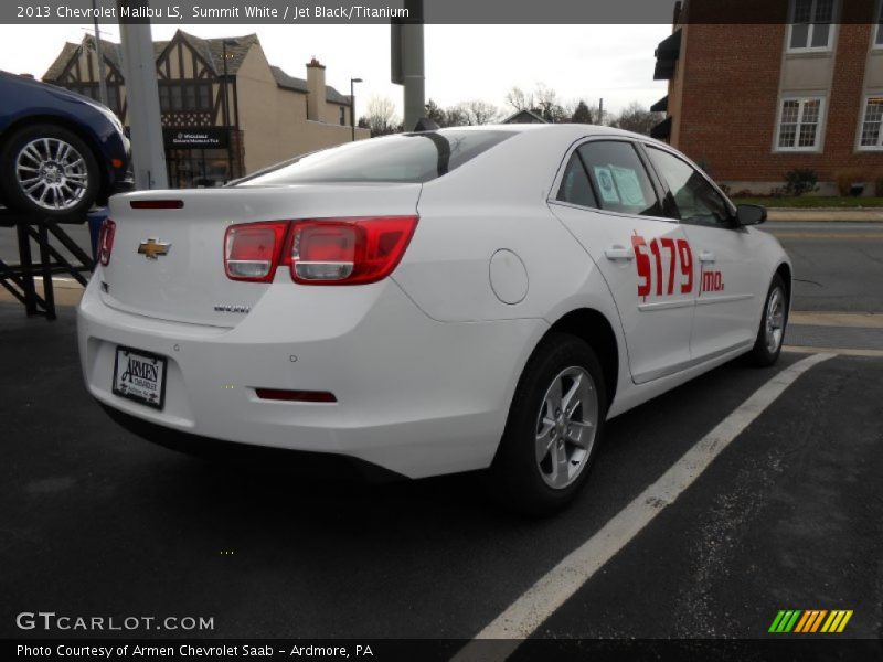 Summit White / Jet Black/Titanium 2013 Chevrolet Malibu LS