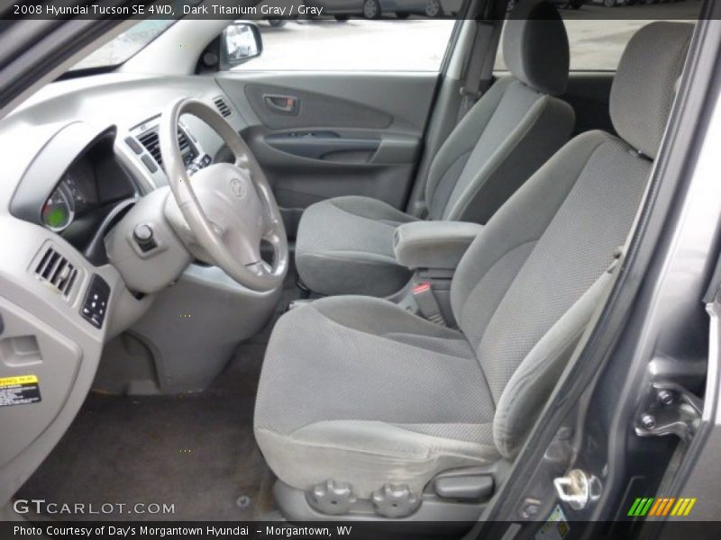 Dark Titanium Gray / Gray 2008 Hyundai Tucson SE 4WD