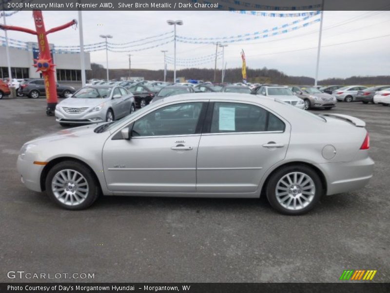 Silver Birch Metallic / Dark Charcoal 2008 Mercury Milan V6 Premier AWD