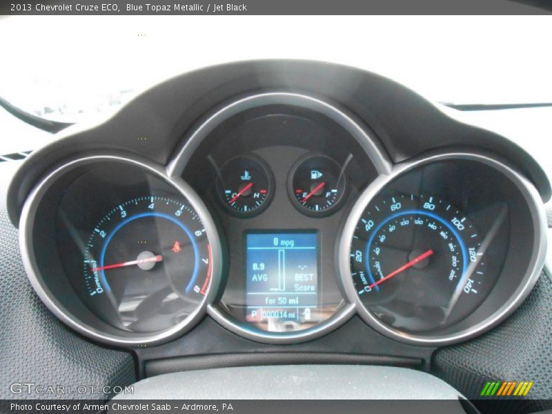 Blue Topaz Metallic / Jet Black 2013 Chevrolet Cruze ECO