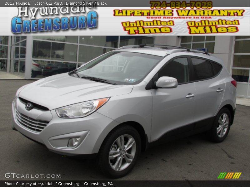 Diamond Silver / Black 2013 Hyundai Tucson GLS AWD