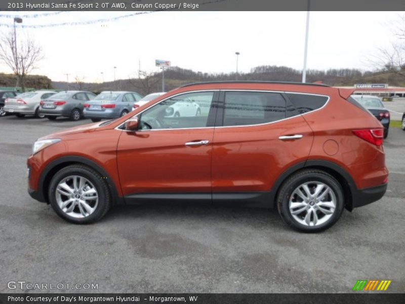 Canyon Copper / Beige 2013 Hyundai Santa Fe Sport 2.0T AWD