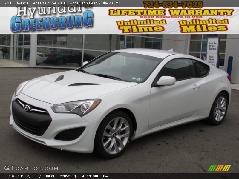 White Satin Pearl / Black Cloth 2013 Hyundai Genesis Coupe 2.0T