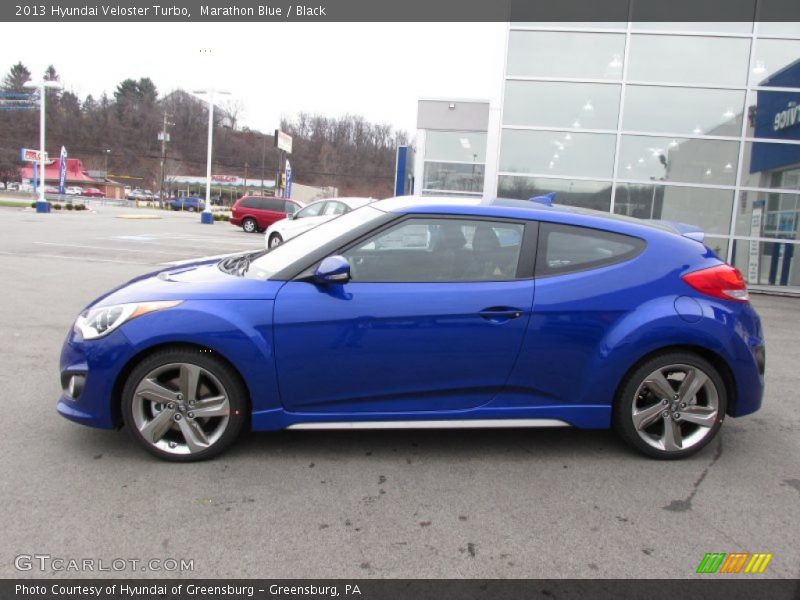 Marathon Blue / Black 2013 Hyundai Veloster Turbo