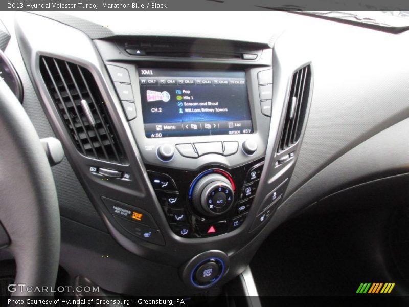 Marathon Blue / Black 2013 Hyundai Veloster Turbo