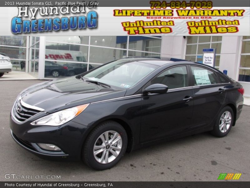 Pacific Blue Pearl / Gray 2013 Hyundai Sonata GLS