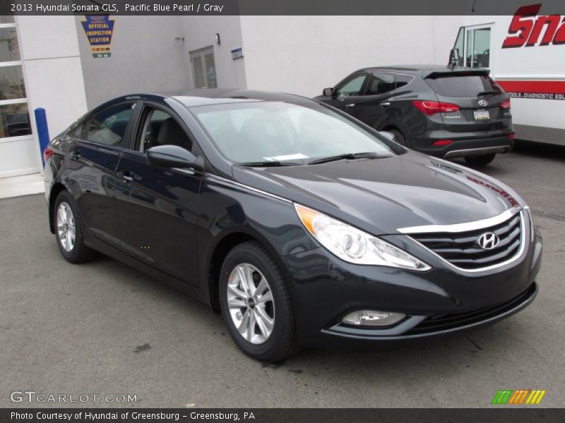 Pacific Blue Pearl / Gray 2013 Hyundai Sonata GLS