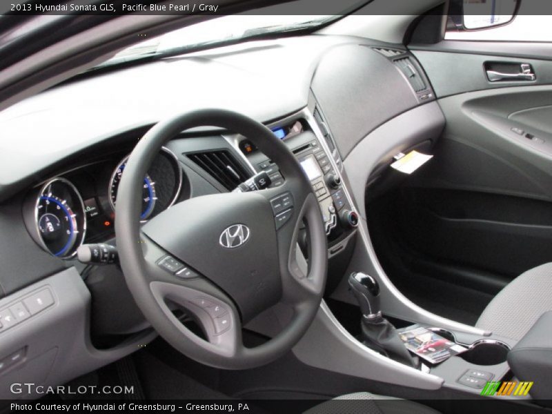 Pacific Blue Pearl / Gray 2013 Hyundai Sonata GLS