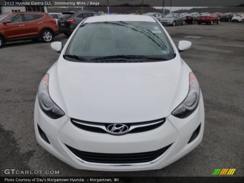 Shimmering White / Beige 2013 Hyundai Elantra GLS