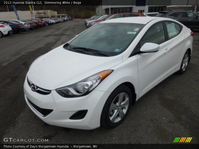 Shimmering White / Beige 2013 Hyundai Elantra GLS