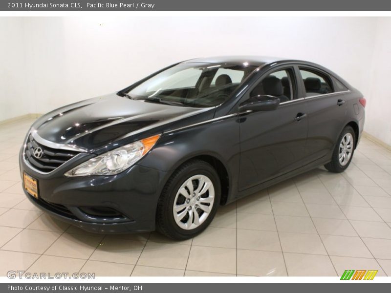 Pacific Blue Pearl / Gray 2011 Hyundai Sonata GLS