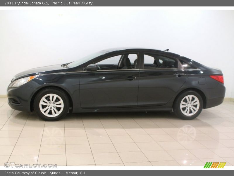 Pacific Blue Pearl / Gray 2011 Hyundai Sonata GLS