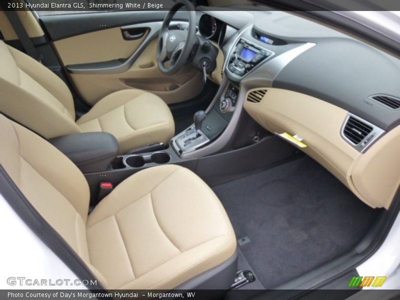 Shimmering White / Beige 2013 Hyundai Elantra GLS