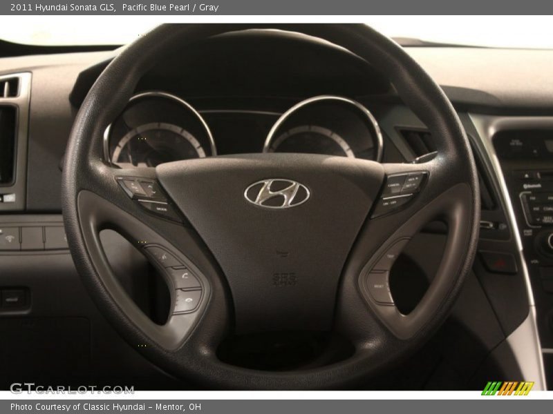 Pacific Blue Pearl / Gray 2011 Hyundai Sonata GLS