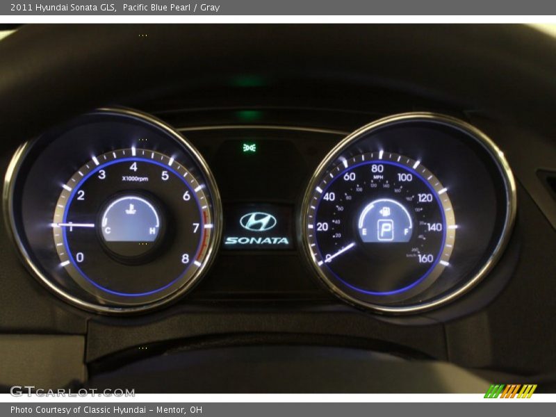 Pacific Blue Pearl / Gray 2011 Hyundai Sonata GLS