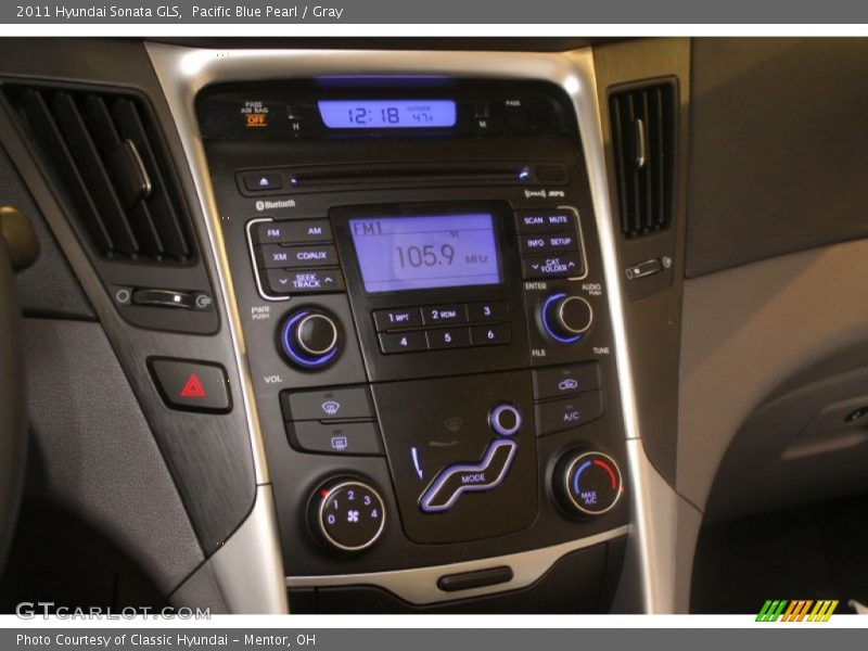 Pacific Blue Pearl / Gray 2011 Hyundai Sonata GLS
