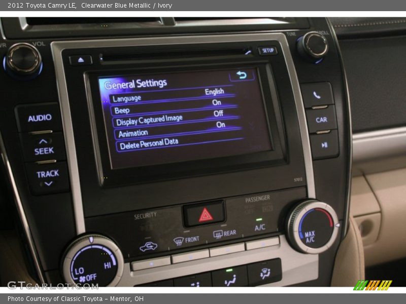 Clearwater Blue Metallic / Ivory 2012 Toyota Camry LE