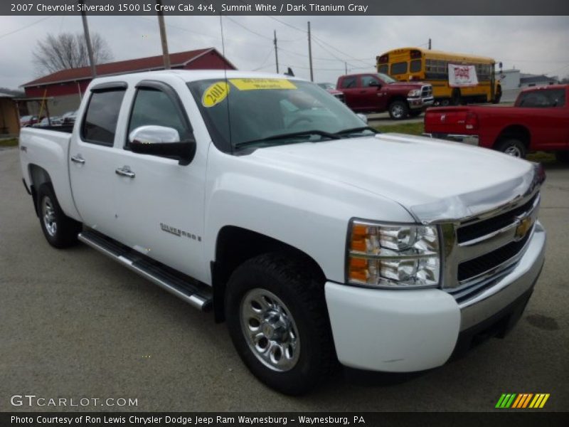 Summit White / Dark Titanium Gray 2007 Chevrolet Silverado 1500 LS Crew Cab 4x4