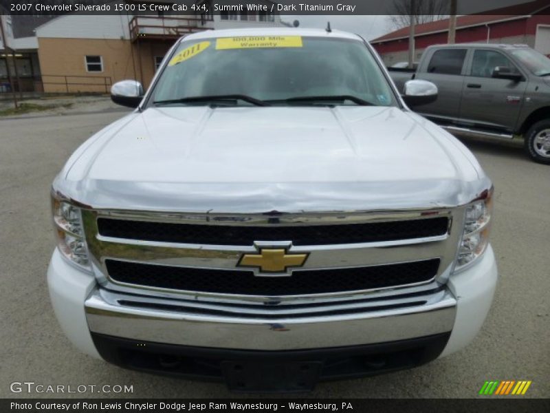 Summit White / Dark Titanium Gray 2007 Chevrolet Silverado 1500 LS Crew Cab 4x4