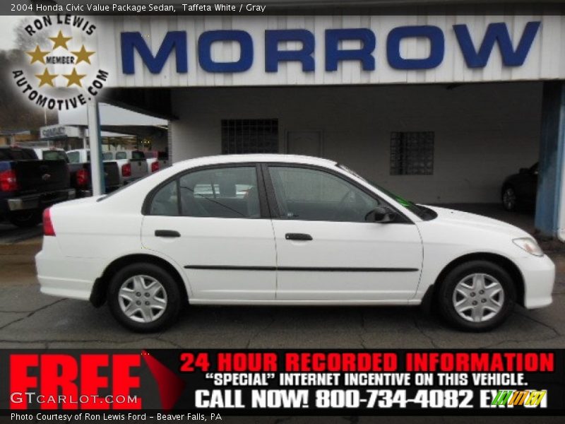Taffeta White / Gray 2004 Honda Civic Value Package Sedan