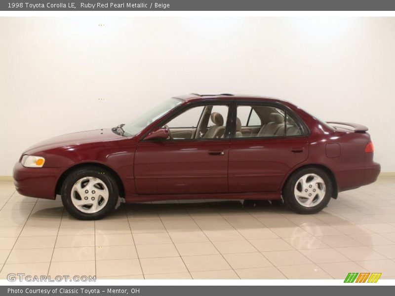 Ruby Red Pearl Metallic / Beige 1998 Toyota Corolla LE