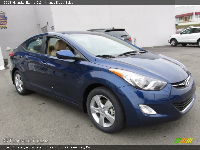 Atlantic Blue / Beige 2013 Hyundai Elantra GLS