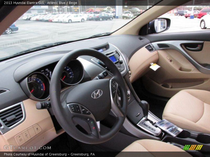 Atlantic Blue / Beige 2013 Hyundai Elantra GLS