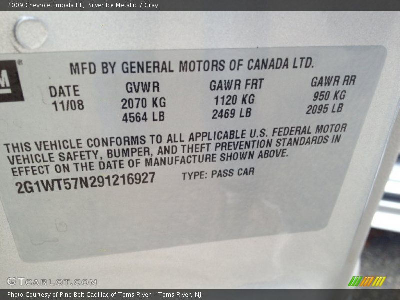 Silver Ice Metallic / Gray 2009 Chevrolet Impala LT