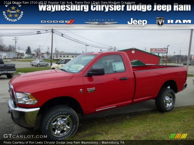 Flame Red / Dark Slate/Medium Graystone 2012 Dodge Ram 2500 HD ST Regular Cab 4x4