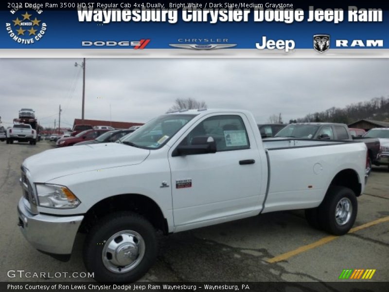 Bright White / Dark Slate/Medium Graystone 2012 Dodge Ram 3500 HD ST Regular Cab 4x4 Dually