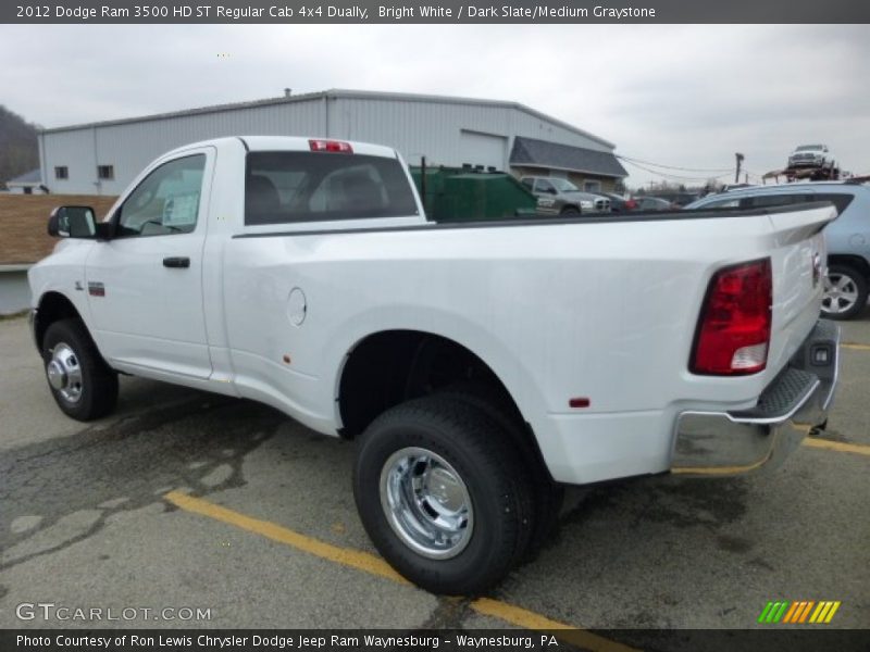 Bright White / Dark Slate/Medium Graystone 2012 Dodge Ram 3500 HD ST Regular Cab 4x4 Dually