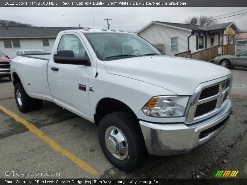 Bright White / Dark Slate/Medium Graystone 2012 Dodge Ram 3500 HD ST Regular Cab 4x4 Dually