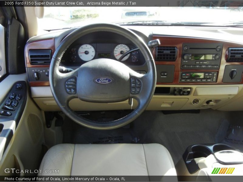 Arizona Beige Metallic / Tan 2005 Ford F350 Super Duty Lariat Crew Cab