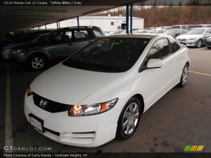 Taffeta White / Gray 2010 Honda Civic LX Coupe