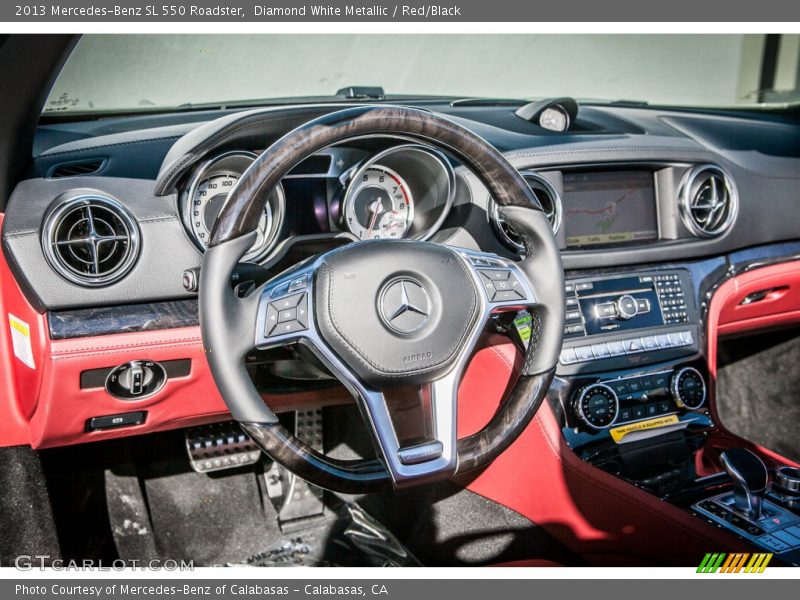 Diamond White Metallic / Red/Black 2013 Mercedes-Benz SL 550 Roadster