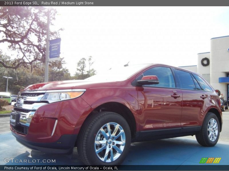 Ruby Red / Medium Light Stone 2013 Ford Edge SEL